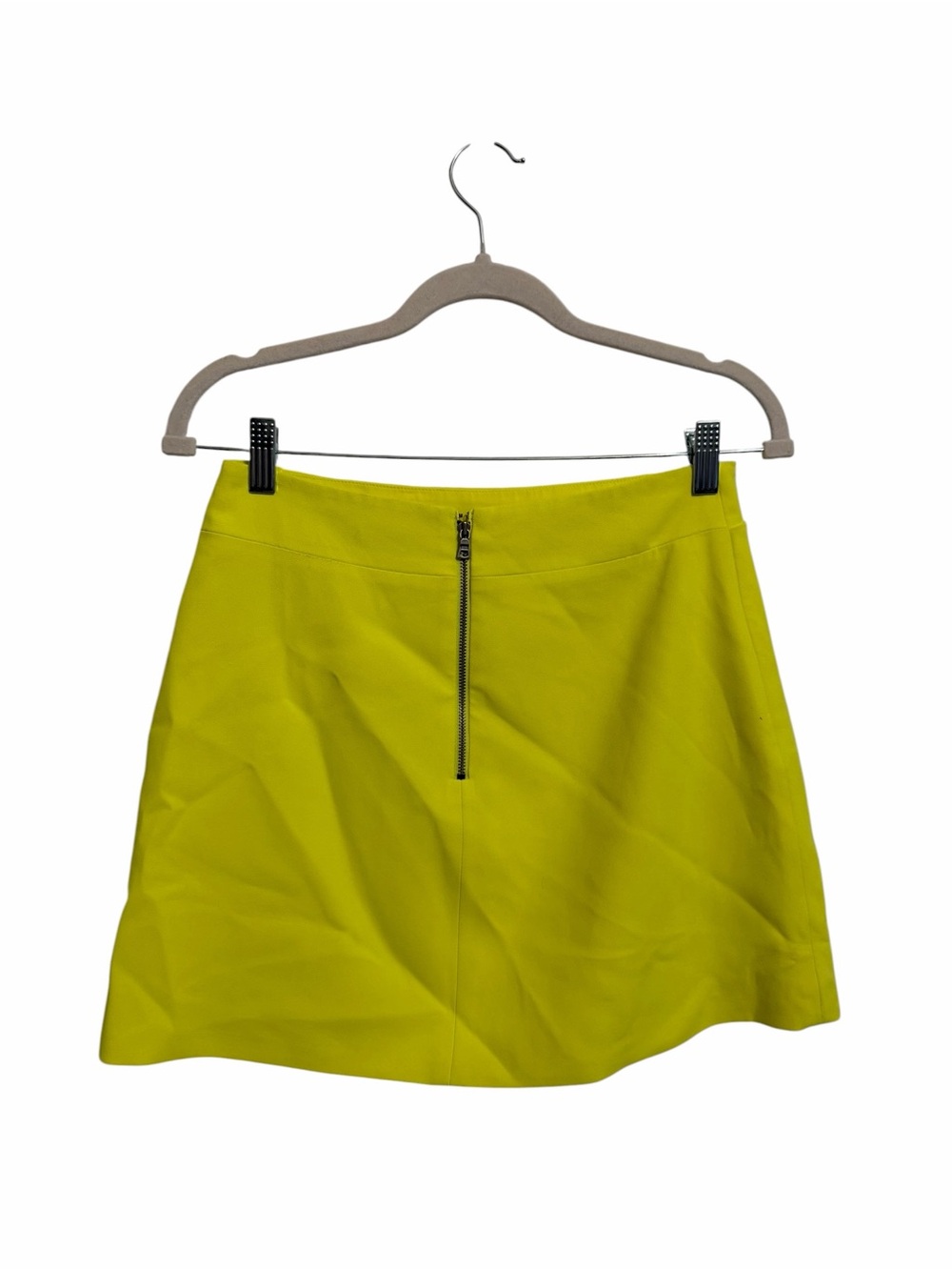 Alice + Olivia Neon Yellow Wrap-Effect Mini Skirt Size 4 - Picture 4 of 6
